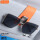 橙色-超纤皮革金属眼镜夹