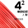 4平方 单皮软线(1米)红色