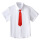 白色短袖红领带