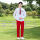 【男款两件套】纯白长袖衬衫+红
