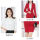 红外套+白衬衫+裙