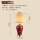 红色陶瓷珐琅彩+折景灯罩 整灯高