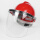 防刮擦-透明+V型红色ABS安全帽