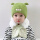 套装组合绿色里布帽子+毛绒围巾