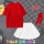 白色云朵裙+红色T恤+袜子