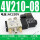 4V210-08 AC220V+接头和消声器