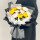 11朵黄白菊花混搭花束-A款