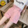 粉色两色棉布短裤