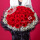【天长地久】33朵红玫瑰/推荐款 黑纱/皇冠