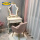 80公主镜描金象牙白有灯+粉色椅