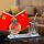 中国+红旗+水晶笔筒(无金角款)