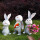 花色 灰色卡通兔子三只