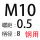 M10*螺距0.5*D8*60(钢用）