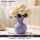 法式花瓶大号紫色+卡布奇诺玫瑰
