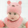 粉色小熊帽子+三角巾