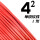单皮软线 4平方(1米)红色