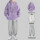 三件套/L90紫色+长T+灰裤