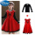 ST-915红色单裙+黑毛衣