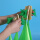 2片 荧光绿方巾带花送快板袋