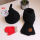 花朵帽(加绒) 黑色+黑巾+手套