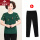 SNYS5121墨绿短袖+黑色裤子