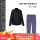 【速干薄T长裤系列】黑色T+紫裤