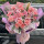 O款19朵粉色康乃馨2枝粉百合花束