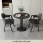 黑色2皮椅+60黑色圆桌