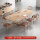 210木纹桌+棕色皮椅 一桌8椅