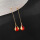 银耳针：哑金花瓣+红珍珠耳环
