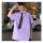 泰国男短紫色衬衫++黑领带