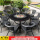 PVC罗马10椅+140cm雕花碳烤桌