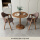 棕色2布椅+60胡桃色圆桌