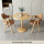 棕色2皮椅+60原木色圆桌