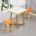 B款一桌两凳(V 字金腿+橙色)