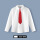 白色 衬衫+酒红领带