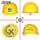 PE黄色圆形安全帽（带透气孔） 默认中国建筑