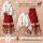 3776#毛衣+红色马面裙 两件套