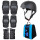 黑色护具+塑钢头盔+轮滑包
