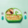绿叉勺-直款（+盒）+颜值绿餐盘【笑脸款】+吸管