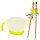 浅口碗黄色200ml+木质筷右手黄色