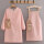 (2件)兔耳鸽蕾丝长袖帆布粉色+背带