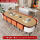 19】3.2m木纹桌+橙白皮椅 1