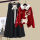 黑色裙子+红色毛衣【两件套】