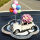 花朵小车七彩气球茶花垫