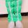 果绿色条纹筒 钢包鞋