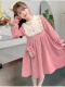 AE-8919粉色 泡泡袖长袖公主裙【加绒款】