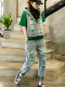 918#绿色裤子+外套【两件套】