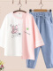 粉色T恤+6008天丝七分裤