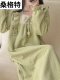 YM-239870.1#绿花边厚款裙 空气